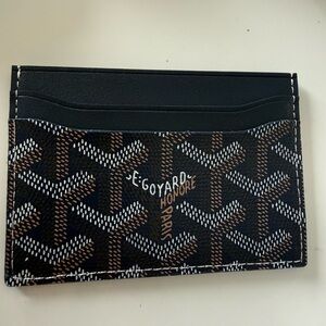 Goyard card holder wallet Navy, tan and white NWOT